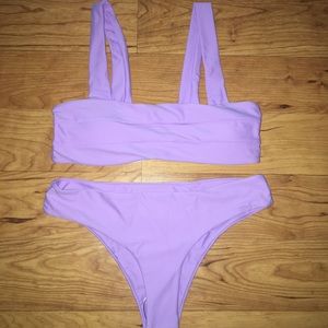 Square Neck Top With Hipster Cheeky Bikini.